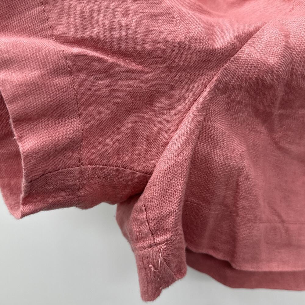 Philosophy 100% Linen Pull On Shorts Womens XL Pink Elastic Waist Casual Summer - Picture 5 of 12